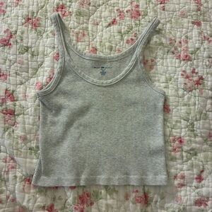 Brandy Melville Gray Ribbed Tank Top